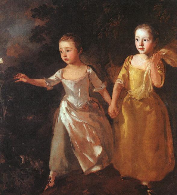 Thomas Gainsborough The Painter's Daughters Chasing a Butterfly China oil painting art
